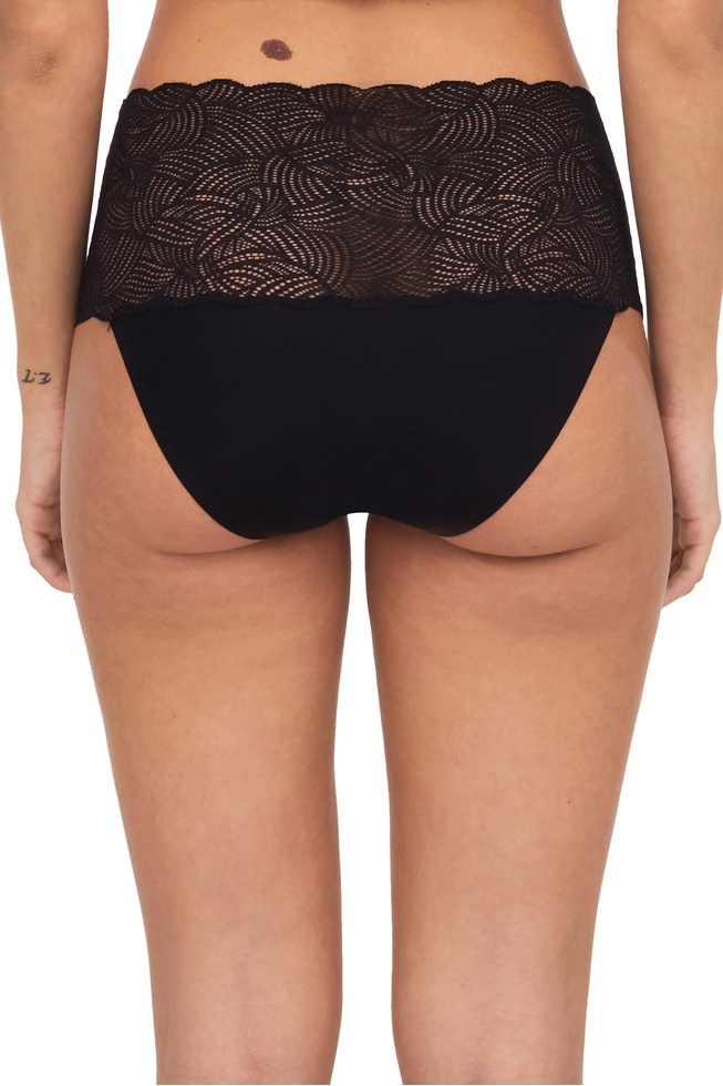 Женские высокие черные трусы-слипы one size Soft Stretch Chantelle